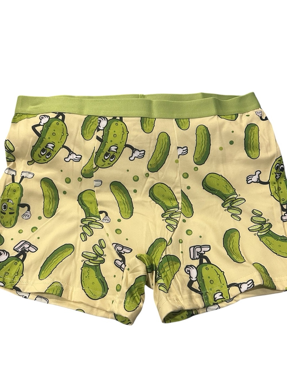 Pickle Print Boxer Shorts in Light Yellow and Green